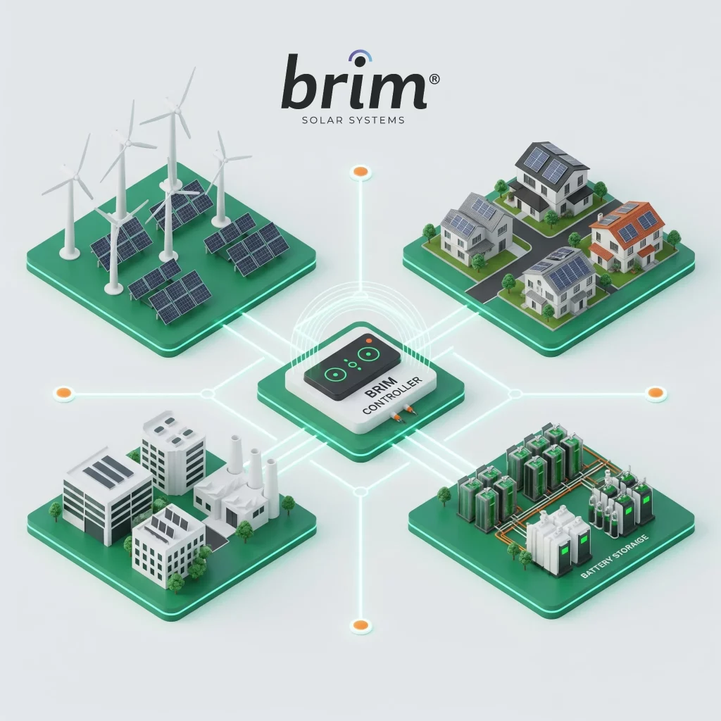 Diagrama de funcionamiento de microrredes de energía híbridas con paneles solares