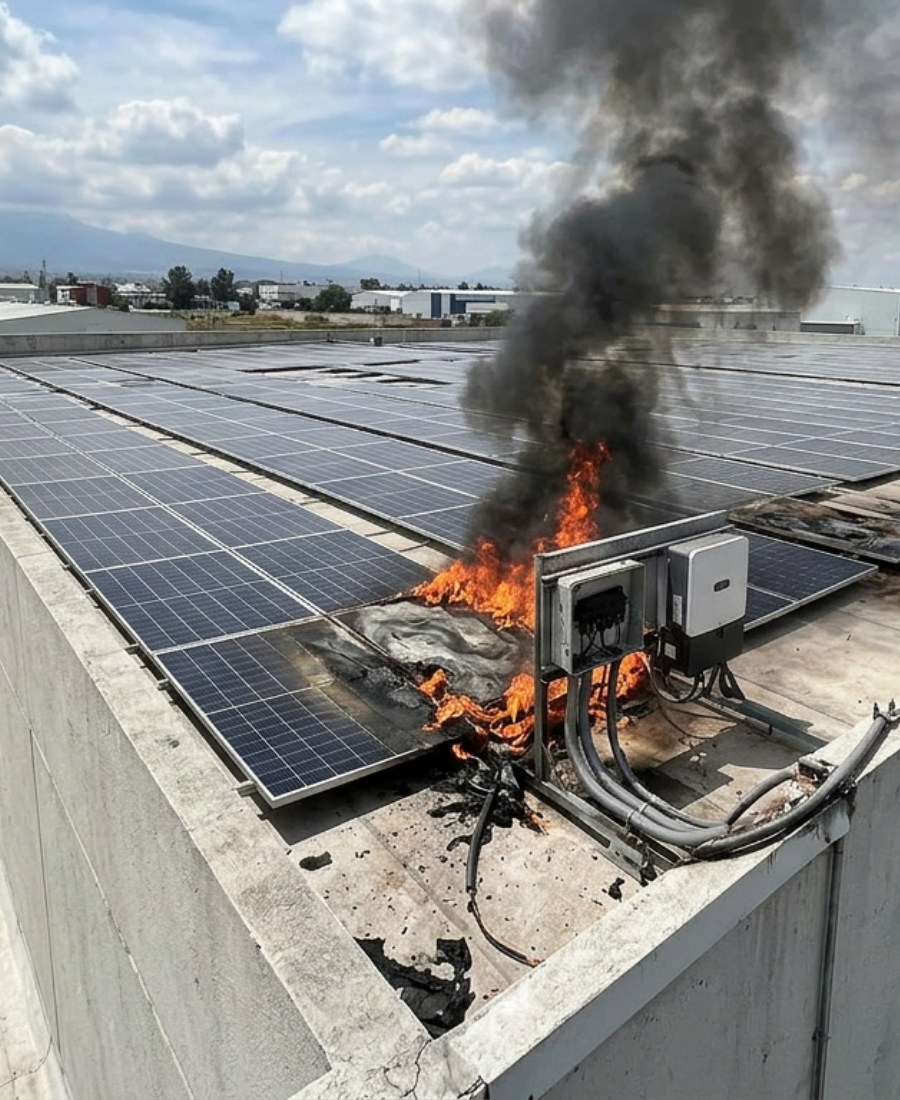 incendio seguro de paneles solares