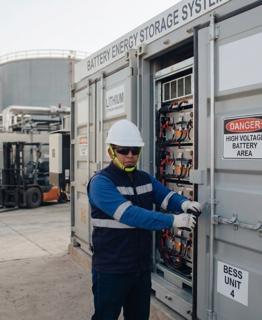 instalador de sistemas BESS baterias para la industria